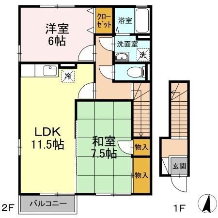 プレジオ六番館の物件間取画像