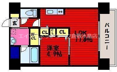 倉敷駅 徒歩29分 7階の物件間取画像