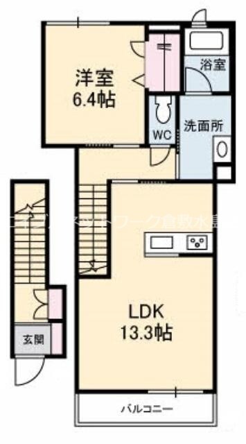 リズ老松　A棟の物件間取画像