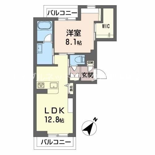 西阿知駅 徒歩15分 2階の物件間取画像