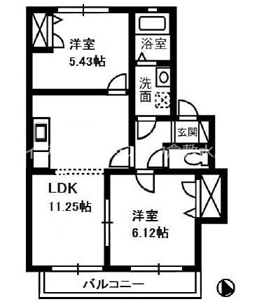 リバーシティー22　Aの物件間取画像