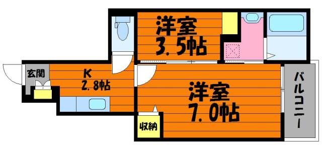 グレイス茶屋町駅前 Aの物件間取画像