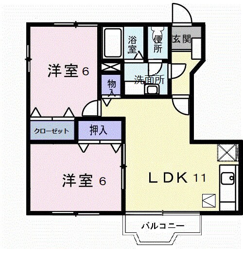 フルールＡの物件間取画像