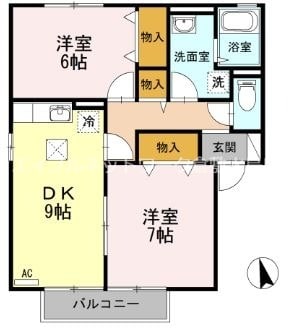 ボンヌシャンスISIDA　Ｂ棟の物件間取画像