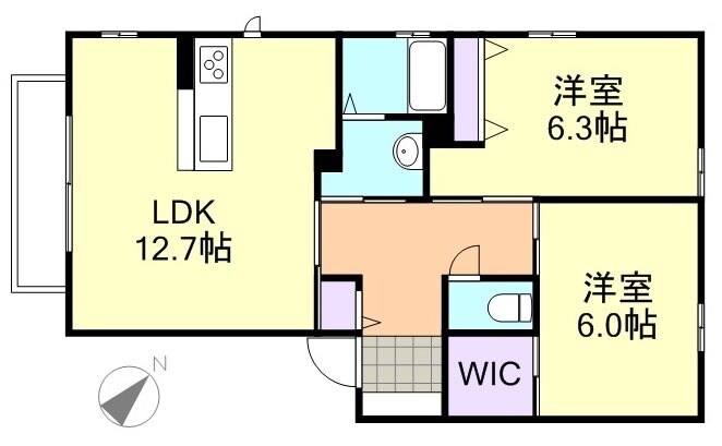 アネシス・アイ　A棟の物件間取画像