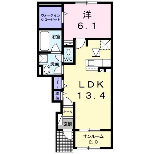 弥生駅 徒歩11分 1階の物件間取画像