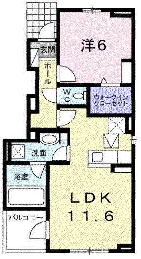 シェーン　バッハ　上富井Ａの物件間取画像