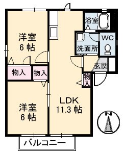 新倉敷駅 徒歩17分 2階の物件間取画像