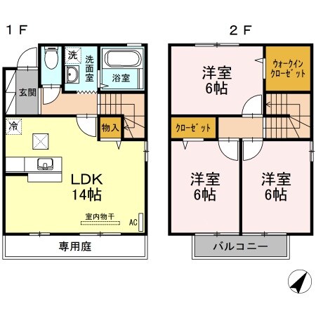 プランク・ラヴィーン　B棟の物件間取画像