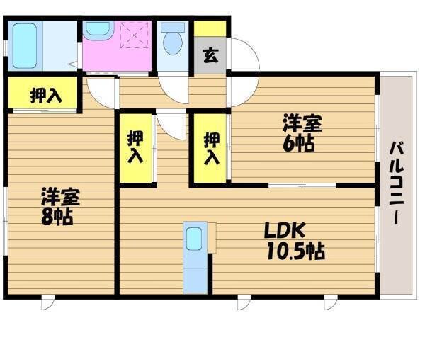 リバティ中島B棟の物件間取画像