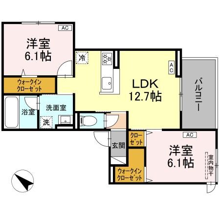 倉敷駅 徒歩16分 3階の物件間取画像
