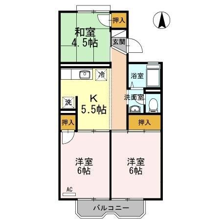 パレーシャル沖新町の物件間取画像