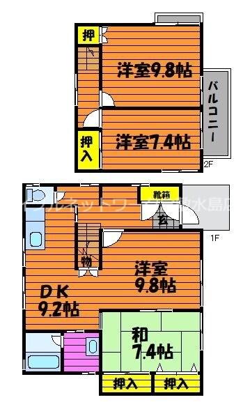 川入貸家の物件間取画像