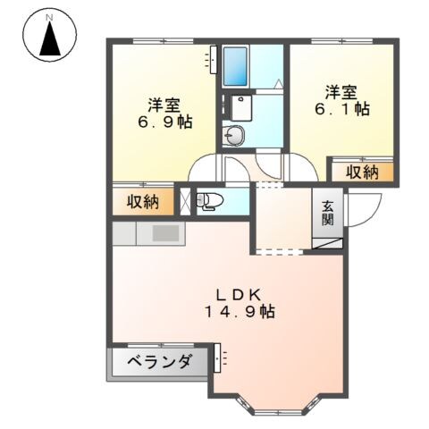 ヴァンヤードＡの物件間取画像