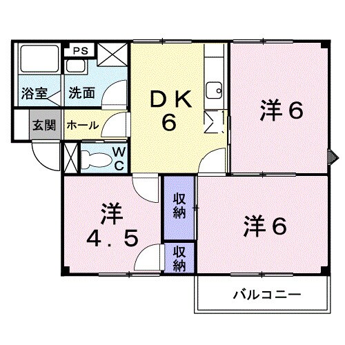 プラドールみるしまＢ棟の物件間取画像