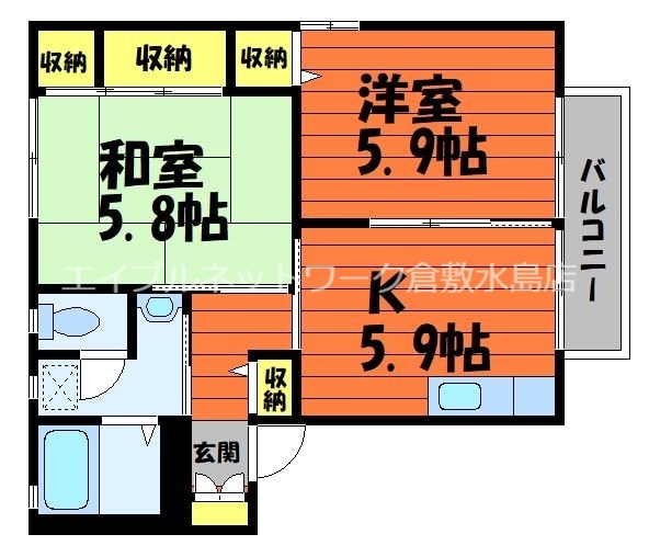 サリーレ太陽Ⅱ　B棟の物件間取画像