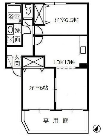 ラフィーネ連島Bの物件間取画像