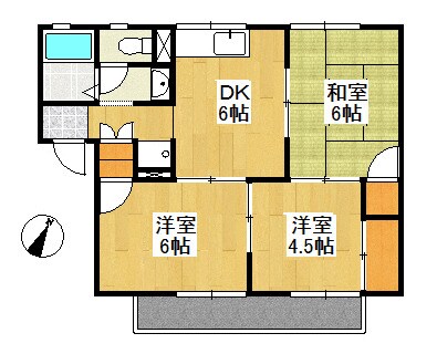 プレジール堀田２号棟の物件間取画像