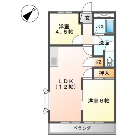 倉敷駅 徒歩14分 2階の物件間取画像