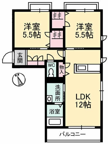 球場前駅 徒歩27分 3階の物件間取画像