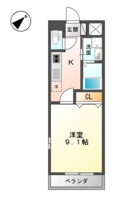 西阿知駅 徒歩17分 2階の物件間取画像