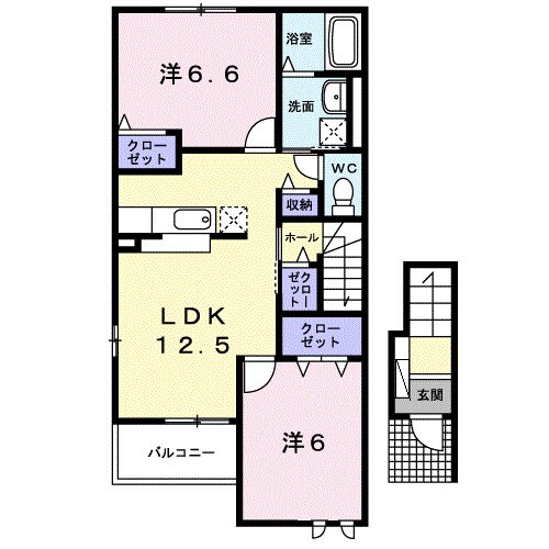 常盤駅 徒歩23分 2階の物件間取画像