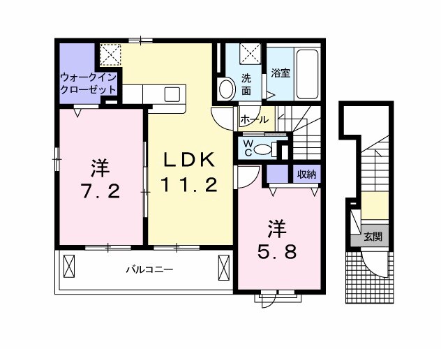 常盤駅 徒歩13分 2階の物件間取画像