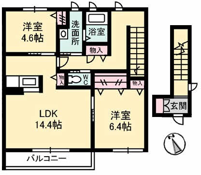 ヴァン・パサージュ　Ａ棟の物件間取画像