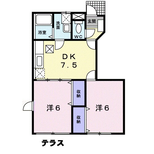 彦崎駅 徒歩6分 1階の物件間取画像