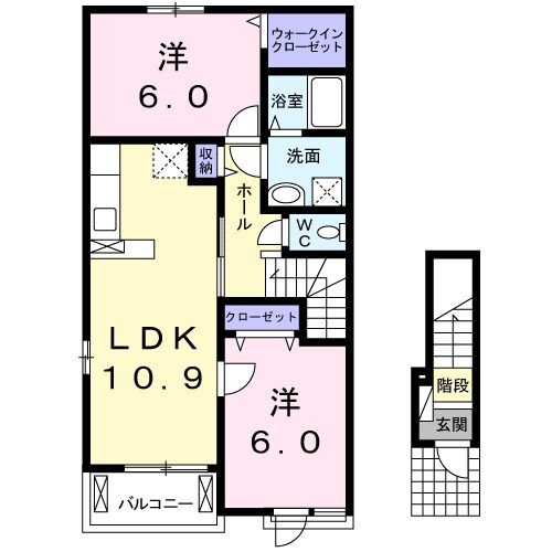 彦崎駅 徒歩9分 2階の物件間取画像