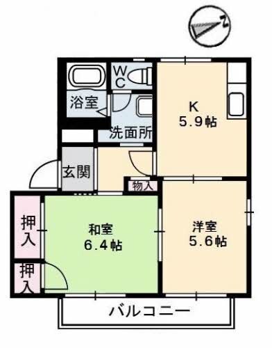 新倉敷駅 徒歩13分 2階の物件間取画像