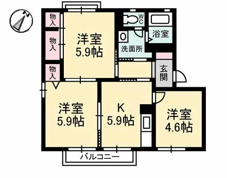 新倉敷駅 徒歩33分 1階の物件間取画像