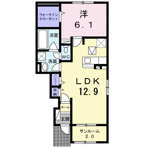 西阿知駅 徒歩27分 1階の物件間取画像