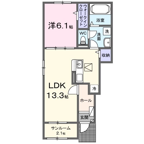 球場前駅 徒歩8分 1階の物件間取画像