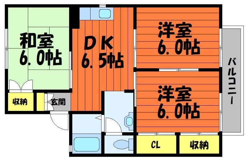 常盤駅 徒歩15分 2階の物件間取画像