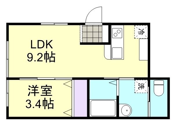 鴨方駅 徒歩9分 1階の物件間取画像