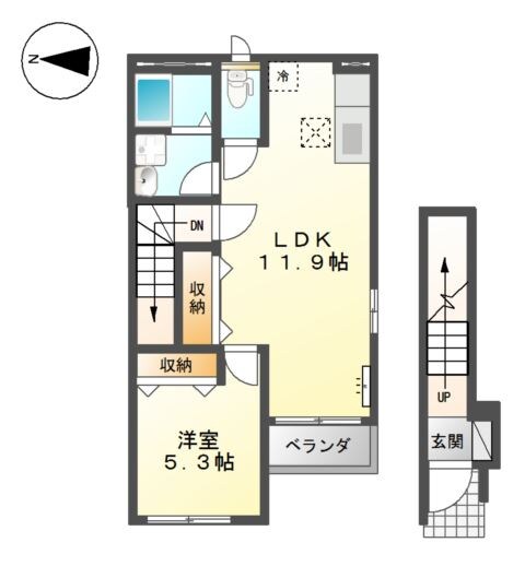 児島駅 徒歩16分 2階の物件間取画像