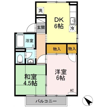 茶屋町駅 徒歩28分 2階の物件間取画像