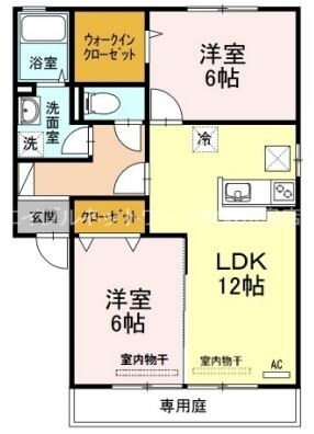 ブィラ　ハッピネスA棟の物件間取画像