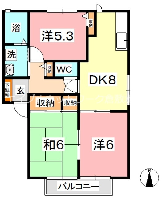 球場前駅 徒歩17分 1階の物件間取画像