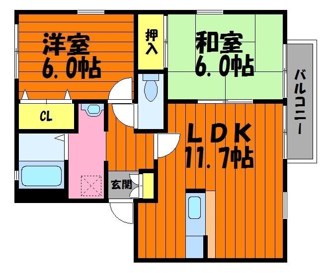 茶屋町駅 徒歩11分 2階の物件間取画像