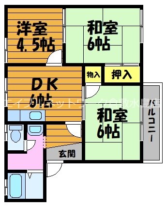 コーポ三宅Ｂ棟の物件間取画像