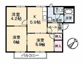 フレグランス塩津　Ｂ棟の物件間取画像