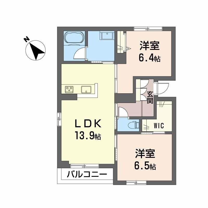 グリナージュ片島Ａ棟の物件間取画像