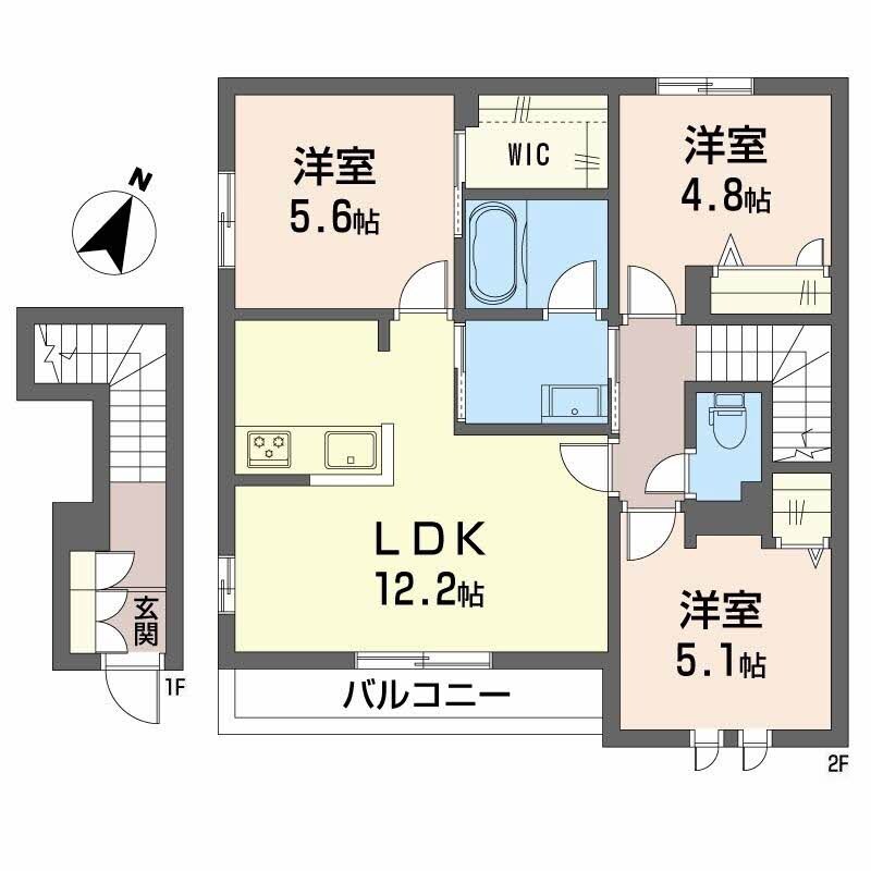 栄駅 徒歩18分 2階の物件間取画像