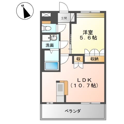 弥生駅 徒歩13分 1階の物件間取画像