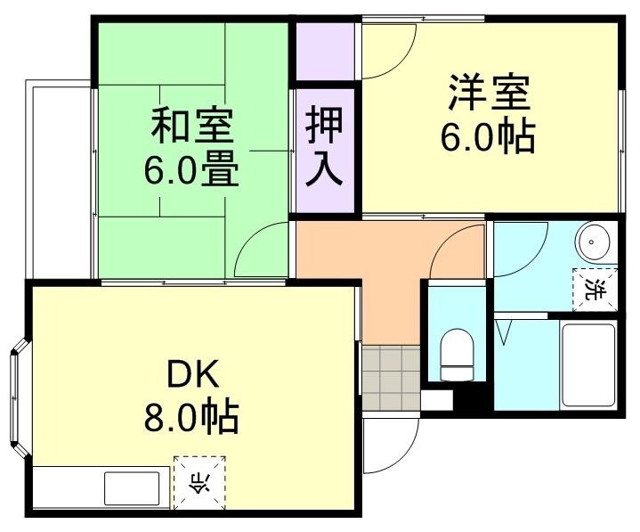 上の町駅 徒歩10分 2階の物件間取画像