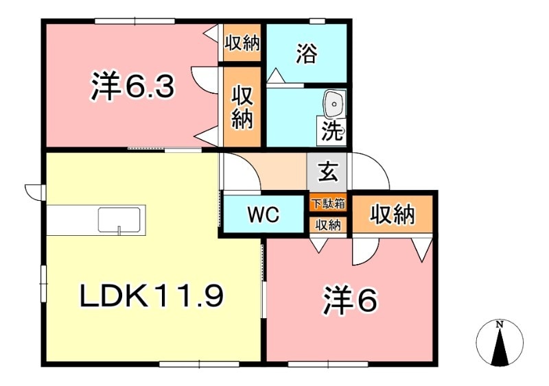 新倉敷駅 徒歩43分 1階の物件間取画像