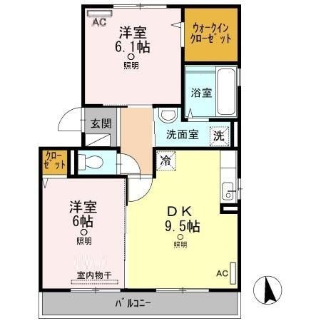 栄駅 徒歩43分 2階の物件間取画像