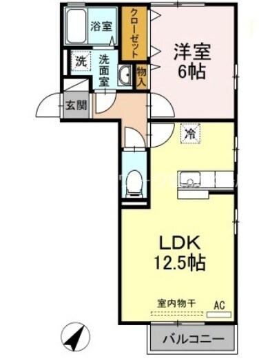 フラワー　A棟の物件間取画像